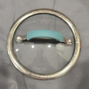 Rachael Ray 7" Tempered Glass Replacement Lid Agave Blue Rubber Handle